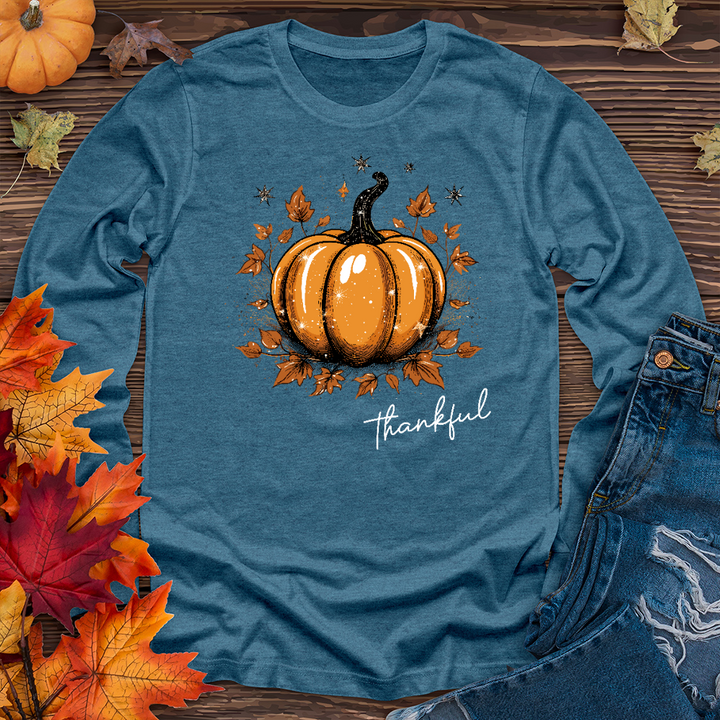 Sparkling Thankful Pumpkin Long Sleeve Tee