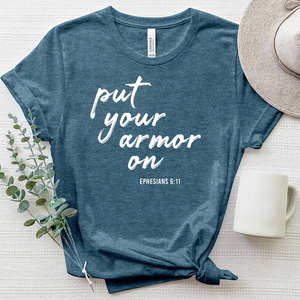 Put Your Prayer Armor On Heathered Tee