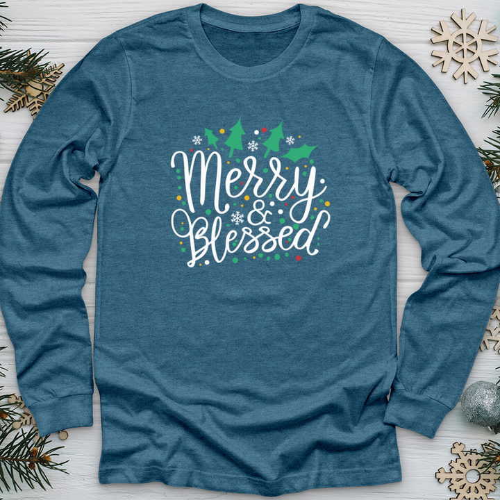 Cute Merry Blessed Long Sleeve Tee