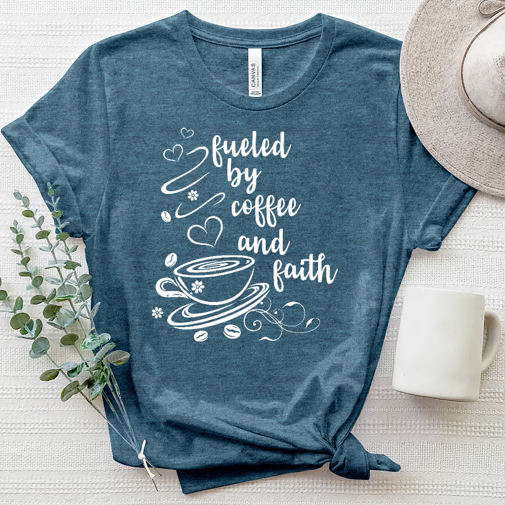 Coffee and Faith Abstract Heathered Tee