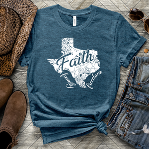 Faith Family Freedom Heathered Tee