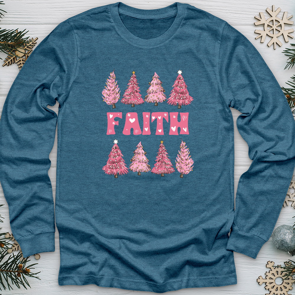Pink Christmas Tree Long Sleeve Tee
