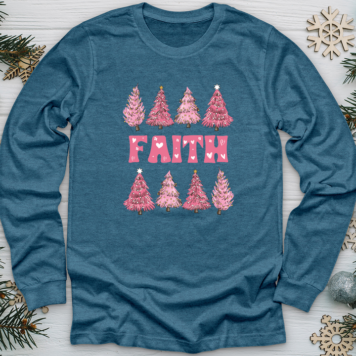Pink Christmas Tree Long Sleeve Tee