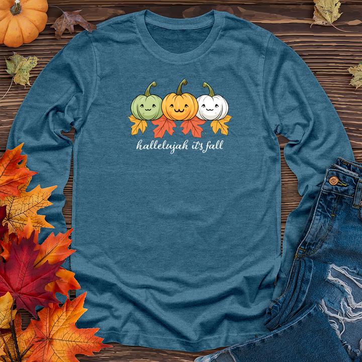 Pastel Pumpkin Trio Long Sleeve Tee