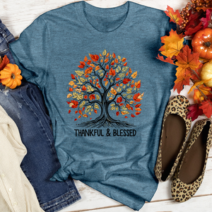 Thankful Blessed Trailblazing Blooms Heathered Tee