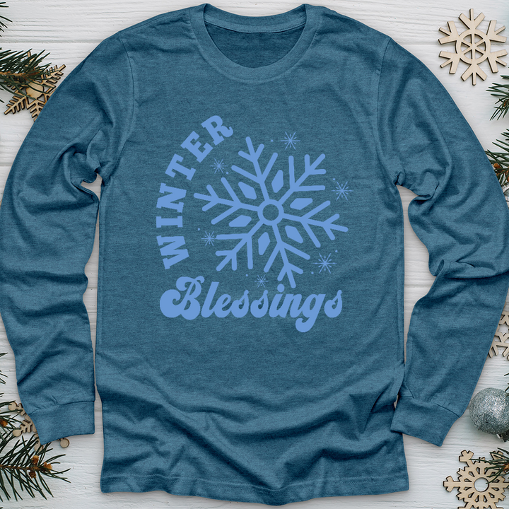 Blue Snowflake Long Sleeve Tee