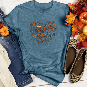 Happy Fall Heart Heathered Tee