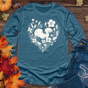 A simple heart with flowers Long Sleeve Tee