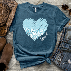 Bless Blue Heart Heathered Tee