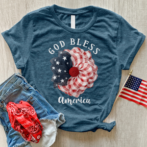 God Bless Wreath Heathered Tee