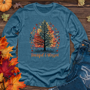 Thankful Blessed Woodland Journey Long Sleeve Tee