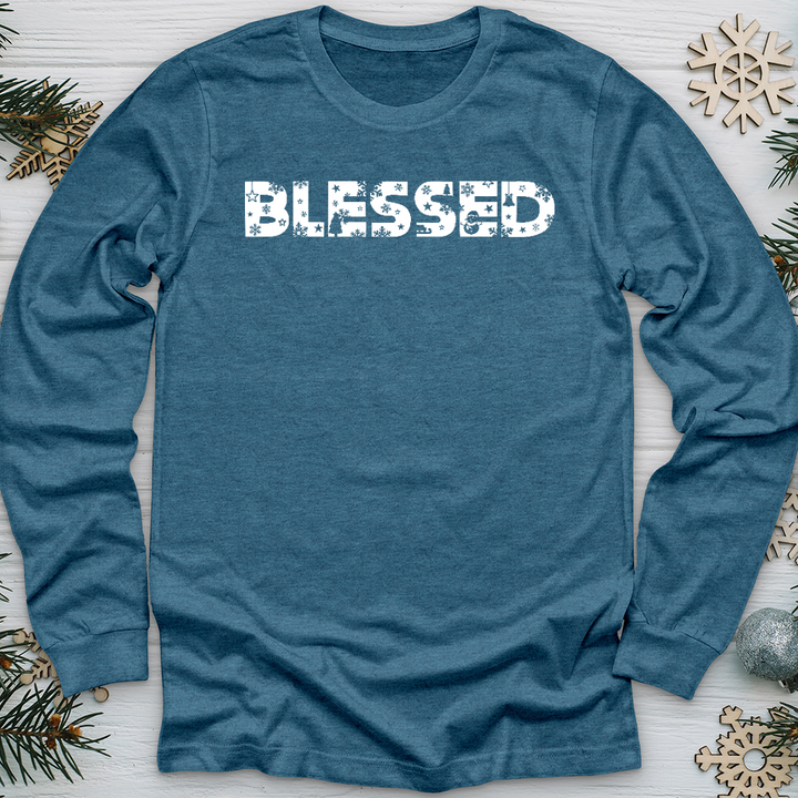 Blessed Winter Font Long Sleeve Tee