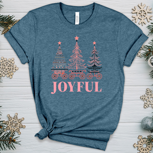 Pastel Pink Sleigh Tree Trio Heathered Tee