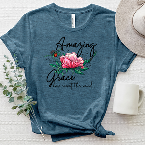 Amazing Grace Rose Tee Heathered Tee