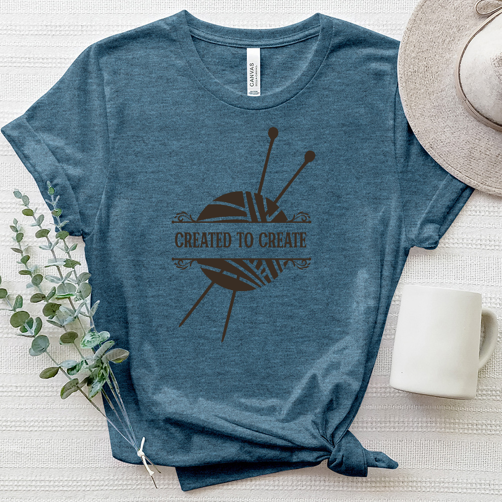 Created to Create Knitting Heathered Tee