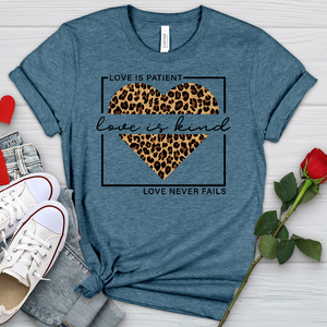 Love Leopard Heart Heathered Tee