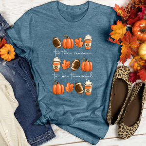 Tis Thankful Season Heathered Tee