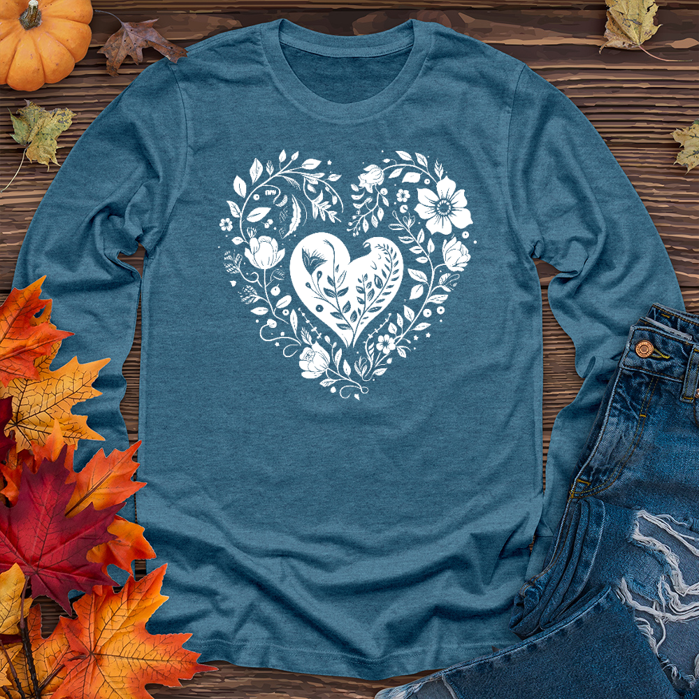A simple floral heart 01 Long Sleeve Tee