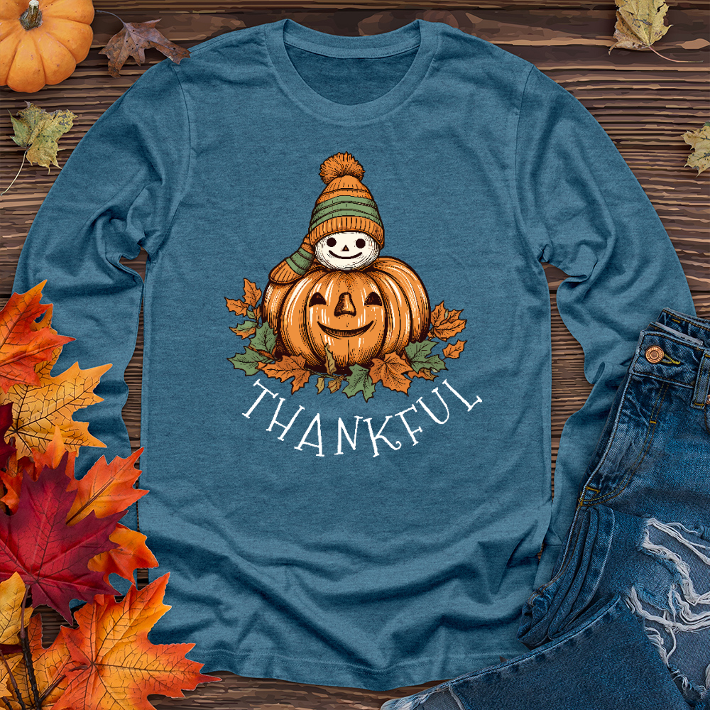 Thankful Happy Pumpkins Long Sleeve Tee