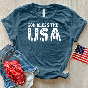 USA Stripes Heathered Tee