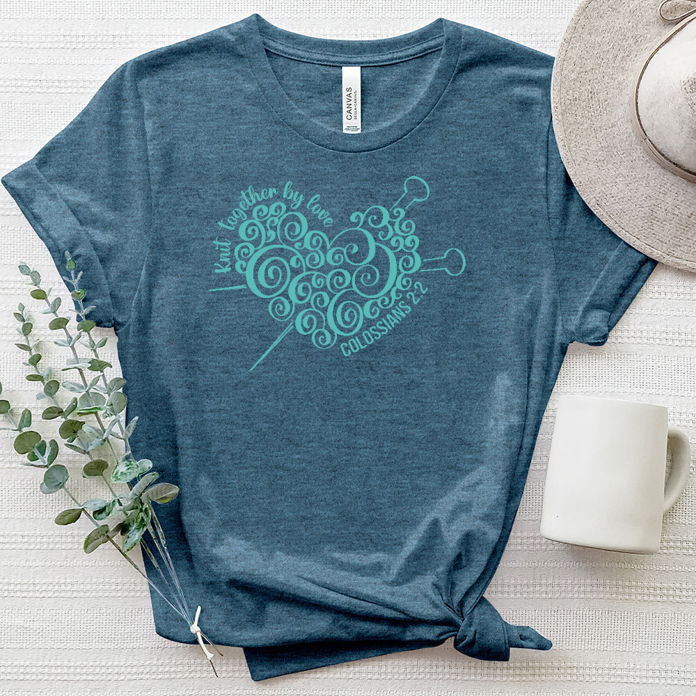 Knit Together Heart Heathered Tee