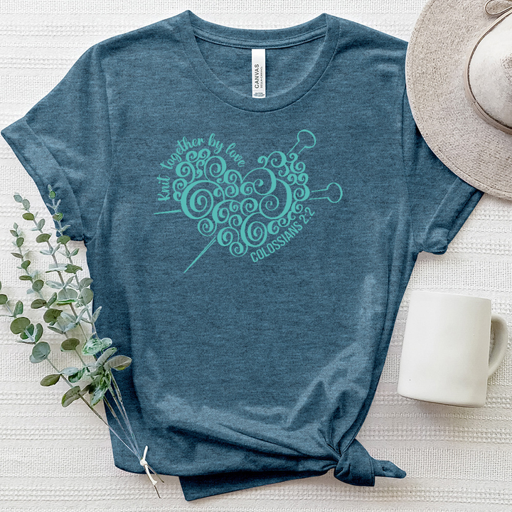Knit Together Heart Heathered Tee