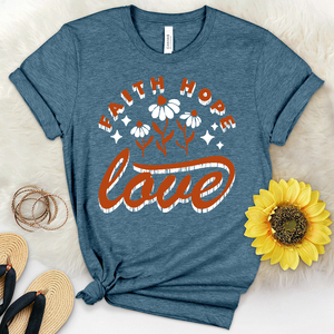 Faith Hope Love Groovy Heathered Tee