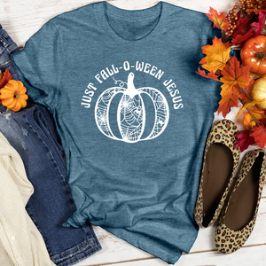 Fall-o-ween Jesus Halloween Heathered Tee