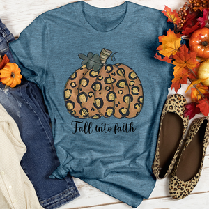 Fall Into Faith Gold Pumpkin Heathered Tee