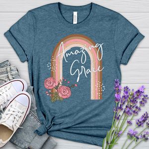 Amazing Grace Flower Arch Heathered  Tee