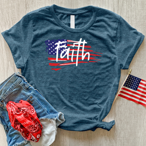 Faith Flag Heathered Tee