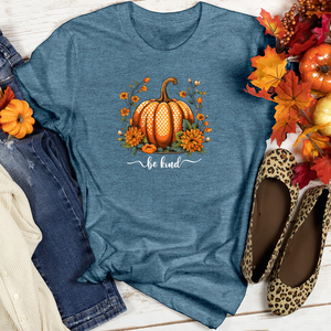 Polka Dot Pumpkin Blessings Heathered Tee