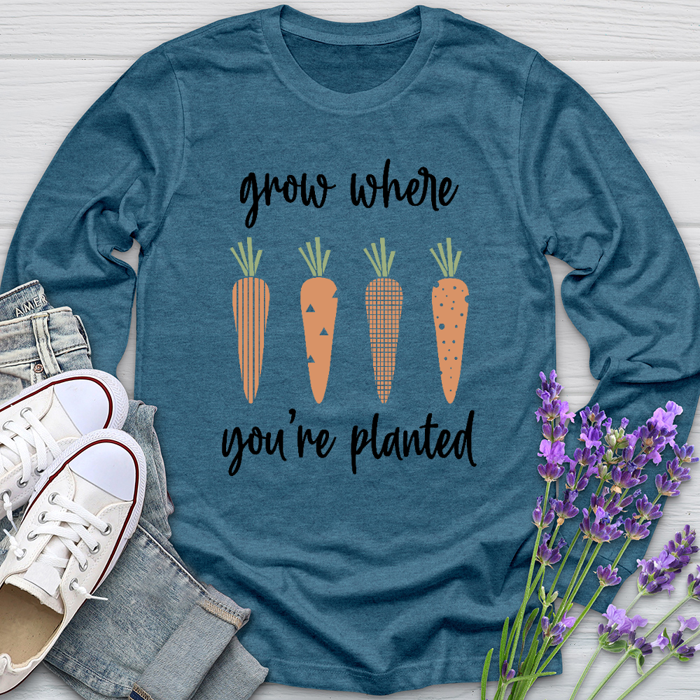 Grow Where You're Planted Carrots Long Sleeve Tee