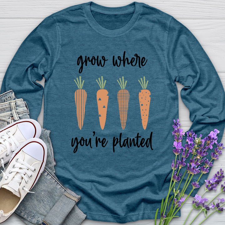 Grow Where You're Planted Carrots Long Sleeve Tee