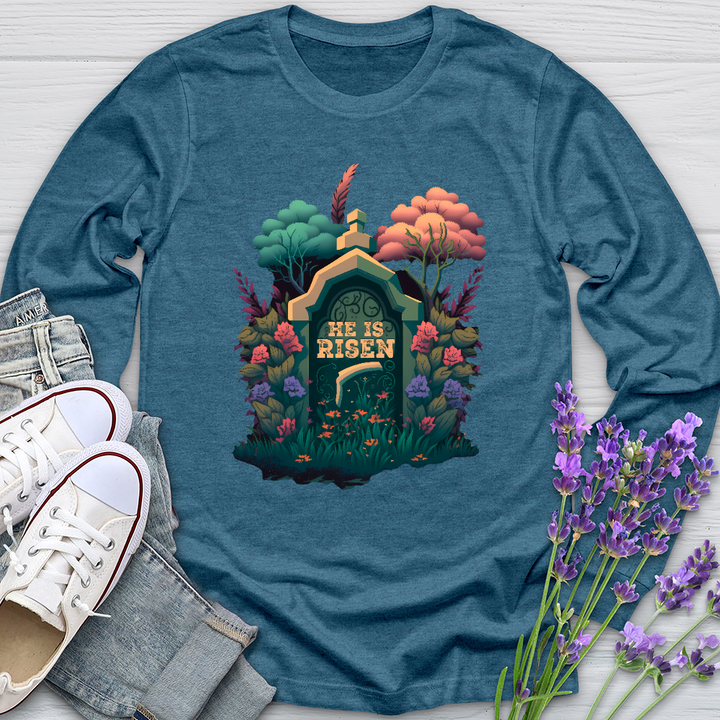 He Is Risen Grave 2 Long Sleeve Tee