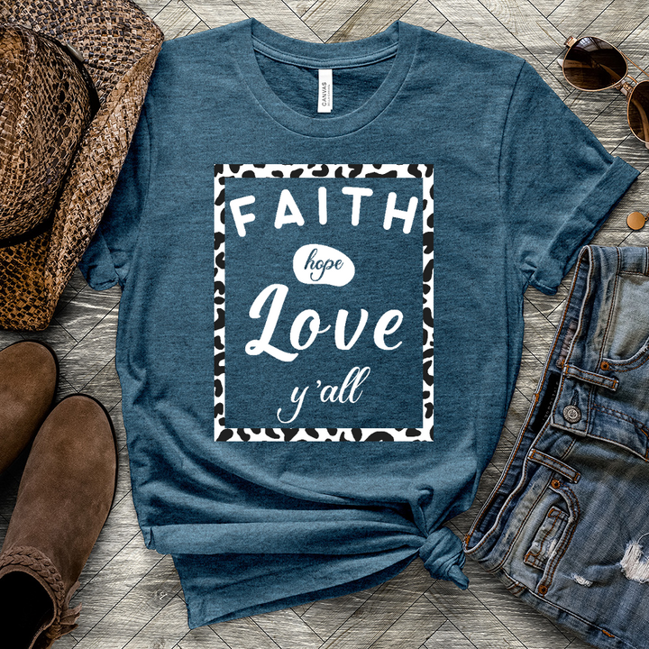 Faith Hope Love Y'all Heathered Tee