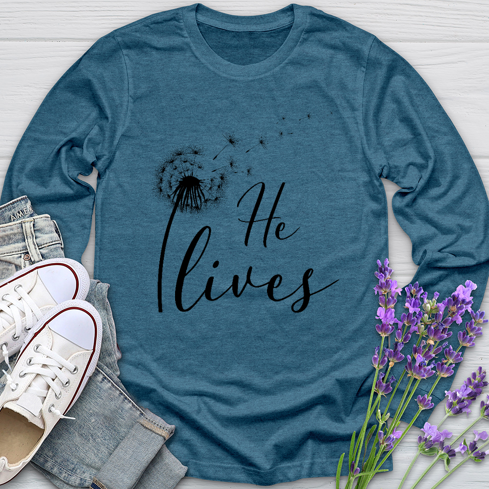 He Lives Dandelion Long Sleeve Tee