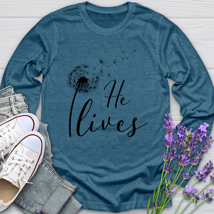 He Lives Dandelion Long Sleeve Tee