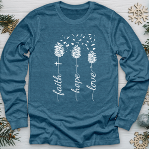 Faith Hope Love Pinecones Long Sleeve Tee