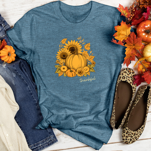 Vintage Sunflower Harvest Icons Heathered Tee