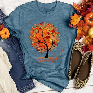 Thankful Autumn Tree Heathered Tee