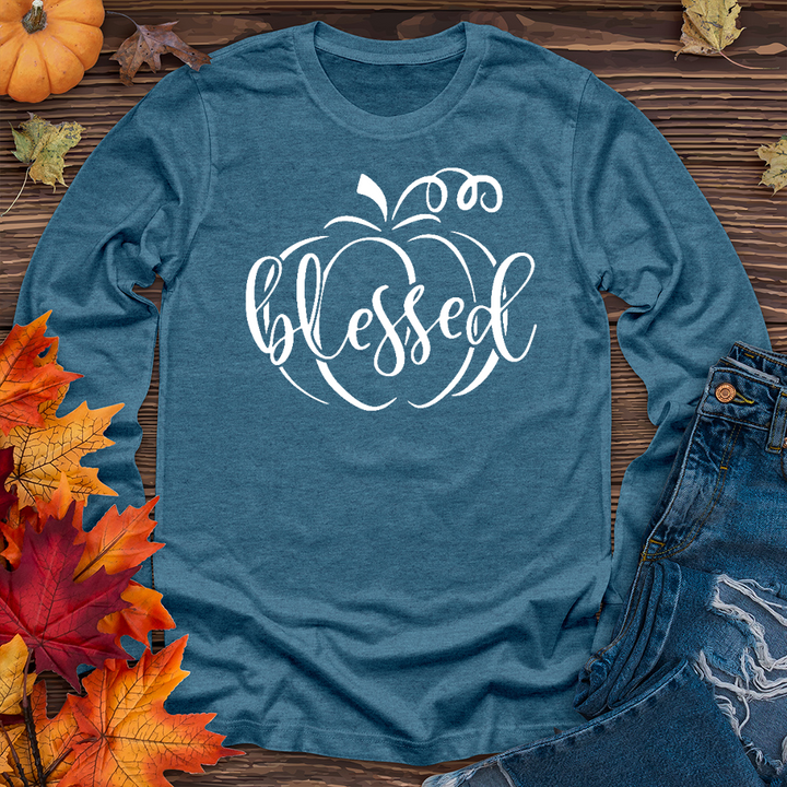 Fancy Blessed Pumpkin Long Sleeve Tee