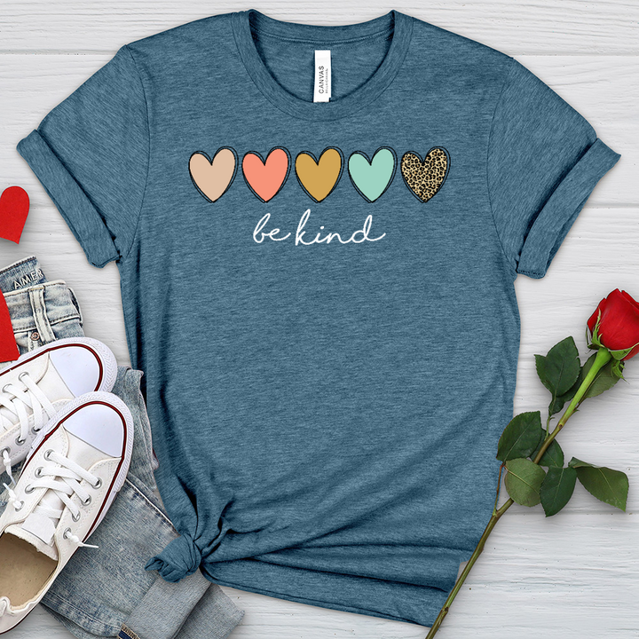 Be Kind Hearts Heathered Tee