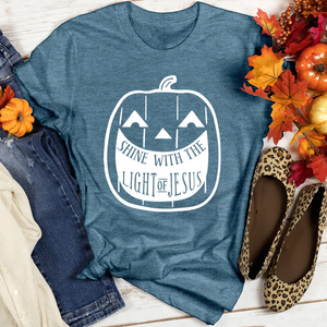 Light Of Jesus Pumpkin Heathered Tee