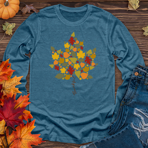 Thankful Leaf Stem Long Sleeve Tee