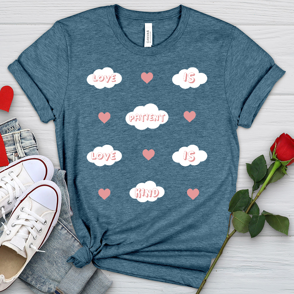 Love Is Patient Clouds Heathered Tee