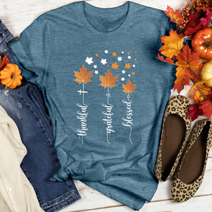 TGB Floating Leaves Heathered Tee