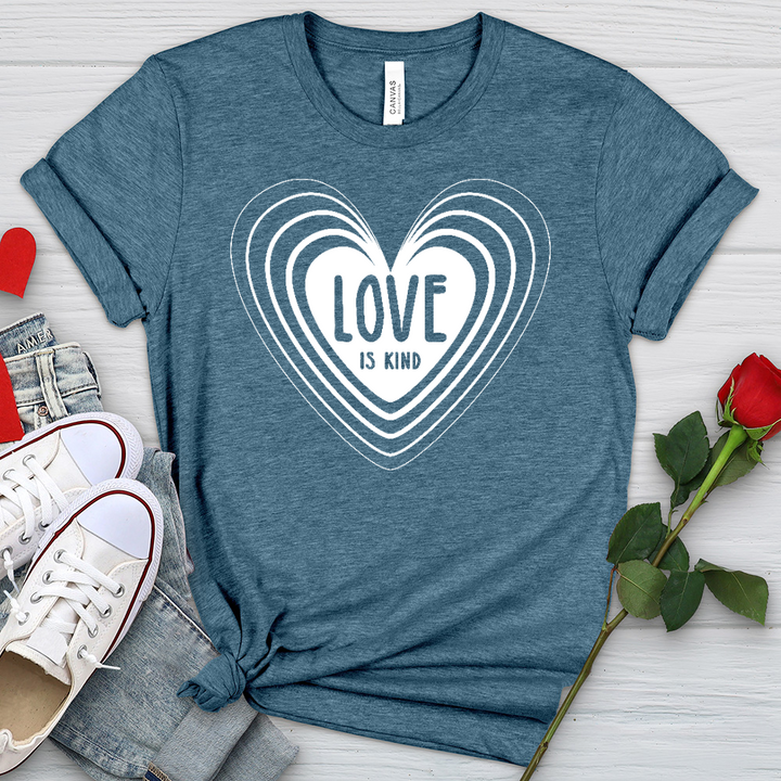 Love Is Kind White Heart Heathered Tee