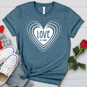 Love Is Kind White Heart Heathered Tee