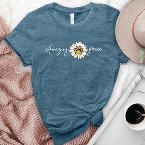 Amazing grace paw print heathered tee